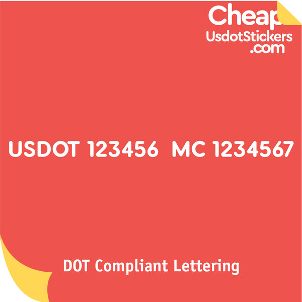 USDOT & MC Number Lettering Sticker Decal (Set of 2)