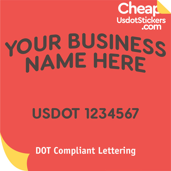 Arched Business Name with USDOT Number Lettering Sticker (Set of 2)