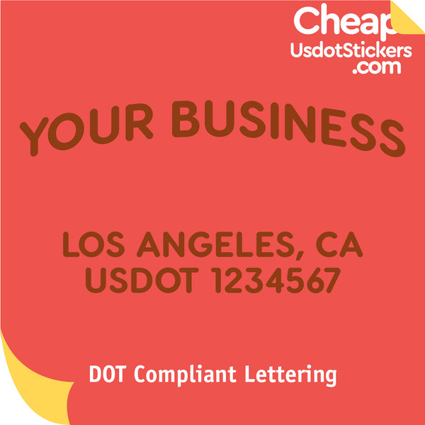 Arched Business Name with Location & USDOT Number Lettering Sticker (Set of 2)
