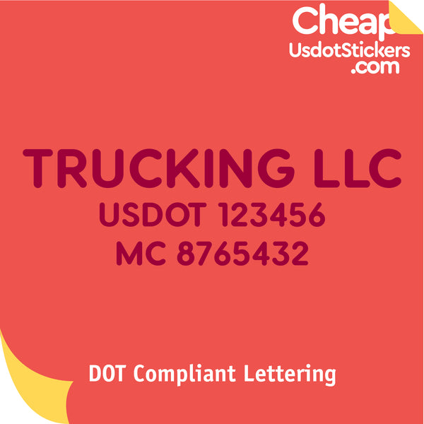 Trucking Business Name with USDOT & MC Number Decal Sticker (Set of 2)