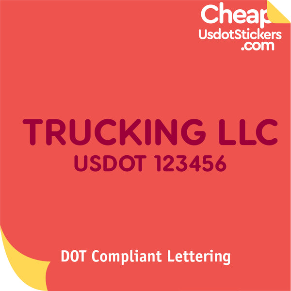 Trucking Business Name with USDOT Number Lettering Decal Sticker (Set of 2)