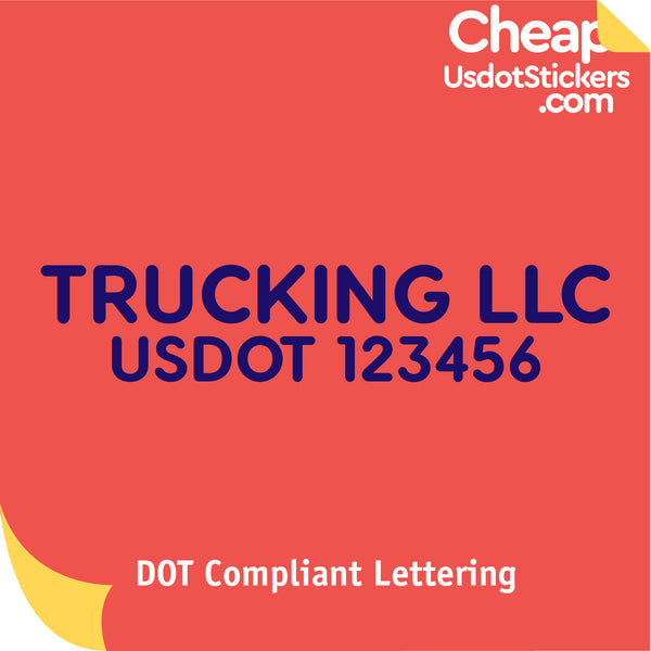 Transport Business Name with USDOT Number Lettering Decal Sticker (Set of 2)