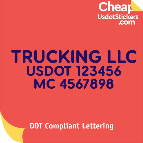 Trucking Name with USDOT & MC Number Door Decal Sticker (Set of 2)