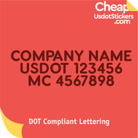 Company Name with USDOT & MC Number Lettering Door Decal Sticker (Set of 2)