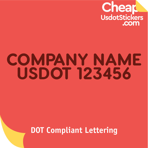 Company Name with USDOT Number Lettering Decal Sticker (Set of 2)