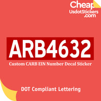 arb carb ein number sticker